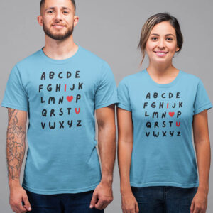 ABCDE I Love You Valentine Couple T-Shirt - DK
