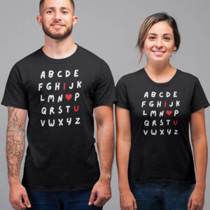 ABCDE I Love You Valentine Couple T-Shirt - LT