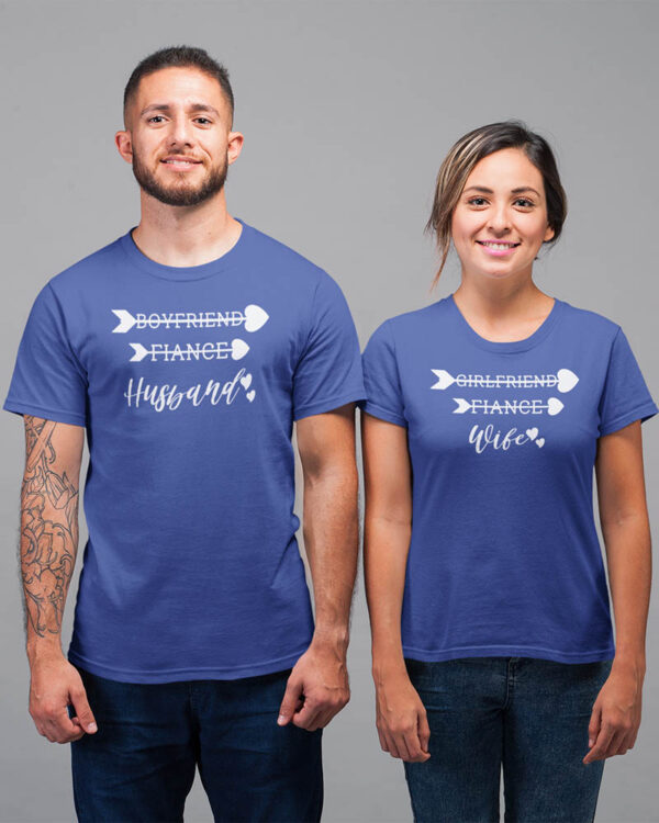Boyfriend Fiancé husband, Girlfriend Fiancé Wifey Couples Married T-Shirt - LT - Image 2
