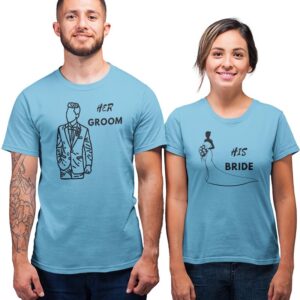 Her Groom, His Bride Valentine Couples T-Shirt - DK