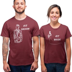 Her Groom, His Bride Valentine Couples T-Shirt - LT