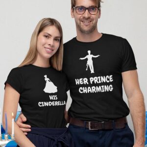 Her Prince Charming, His Cinderella Valentine Couples T-Shirt - LT