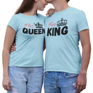 His Queen Her King Couples Valentine T-Shirt - DK