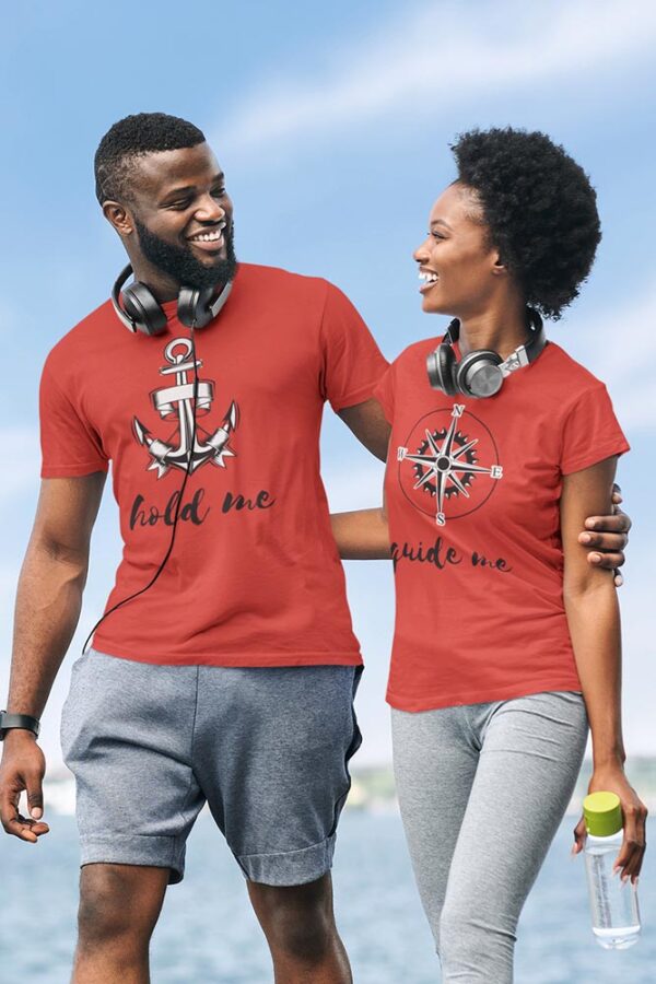 Hold me, Guide Me Valentine Couples T-Shirt - DK