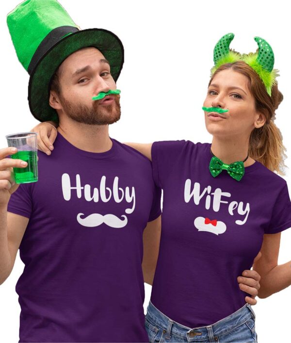 Hubby Wifey Valentine Couples T-Shirt - LT - Image 2