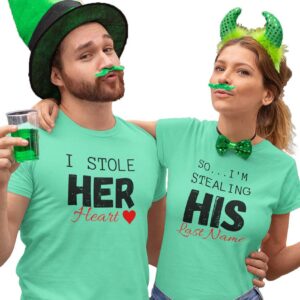 I Stole her heart, So I'm Stealing His Last Name | Couple T-Shirt - DK