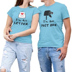 I'm his Letter, I'm her Post Box Valentine Couples T-Shirt - DK