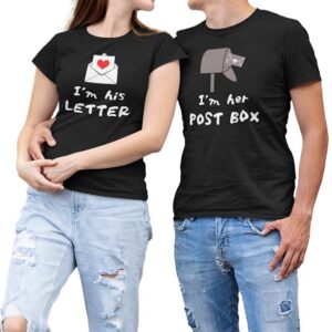 I'm his Letter, I'm her Post Box Valentine Couples T-Shirt - LT