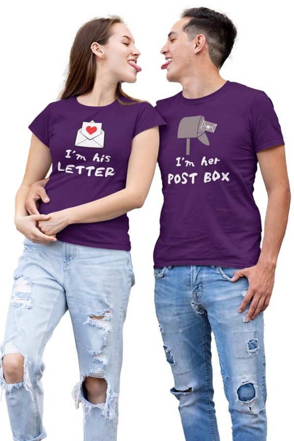I'm his Letter, I'm her Post Box Valentine Couples T-Shirt - LT - Image 5