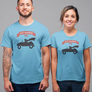 Just Married Valentine Couples T-Shirt - DK