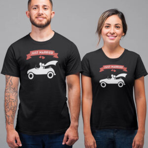 Just Married Valentine Couples T-Shirt - LT
