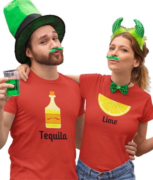 Lime Tequila Valentine Couples T-Shirt - DK - Image 2