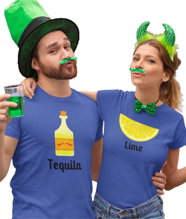 Lime Tequila Valentine Couples T-Shirt - DK - Image 3