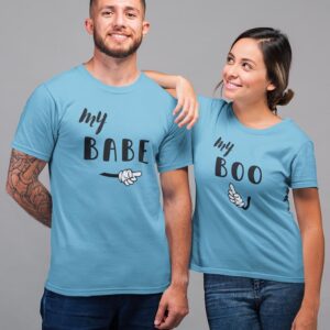 My Babe, My Boo Valentine Couples T-Shirt - DK