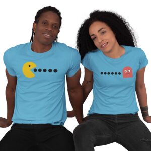 Pac Man Game Valentine Couples T-Shirt - DK