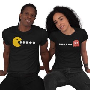 Pac Man Game Valentine Couples T-Shirt - LT