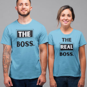The Boss, The Real Boss Valentine Couple T-Shirt - DK