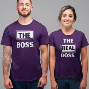 The Boss, The Real Boss Valentine Couple T-Shirt - LT