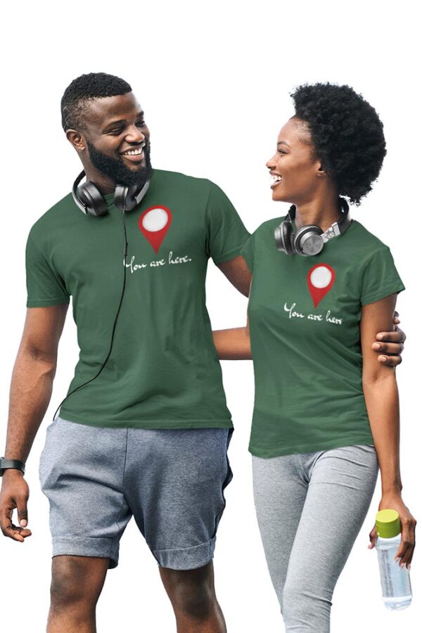 You Are Here Heart Valentine Couples T-Shirt - LT - Image 2