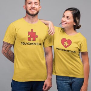 You Complete Me, Heart Lego Valentine Couples T-Shirt - DK