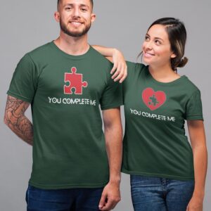 You Complete me, Heart Lego Valentine Couples T-Shirt - LT