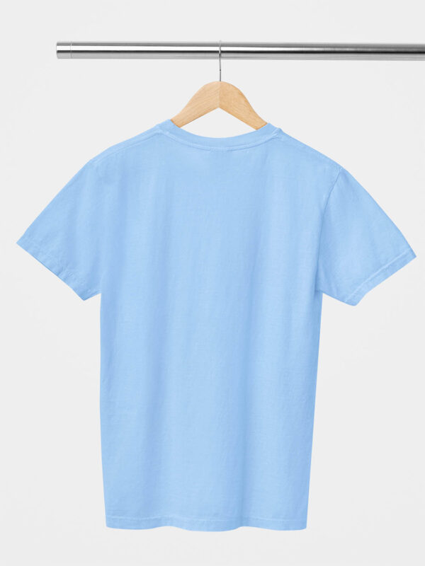 Baby Blue Classic Plain Round Neck T-Shirt for Unisex - Image 2