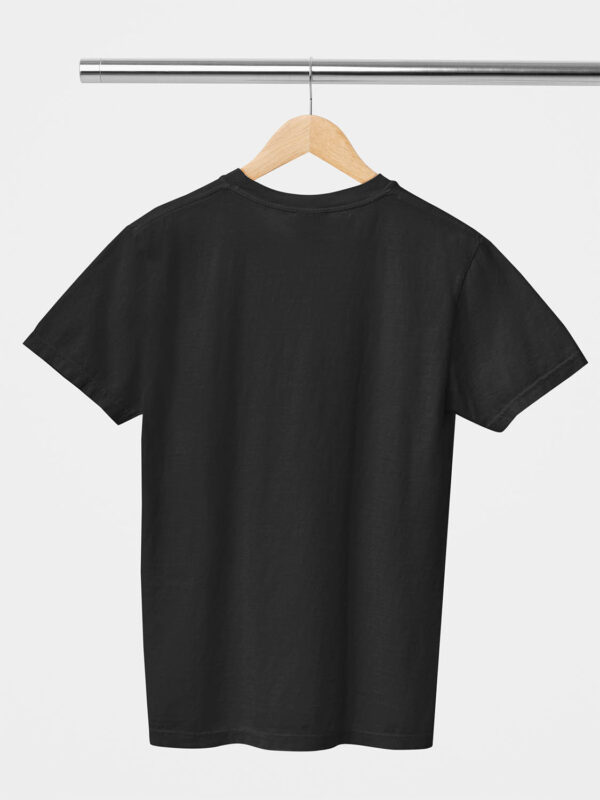 Black Classic Plain Round Neck T-Shirt for Unisex - Image 2