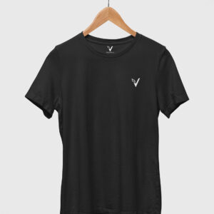 Black Classic Plain Round Neck T-Shirt for Women