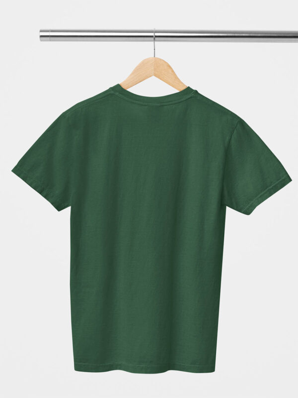 Bottle Green Classic Plain Round Neck T-Shirt for Unisex - Image 2