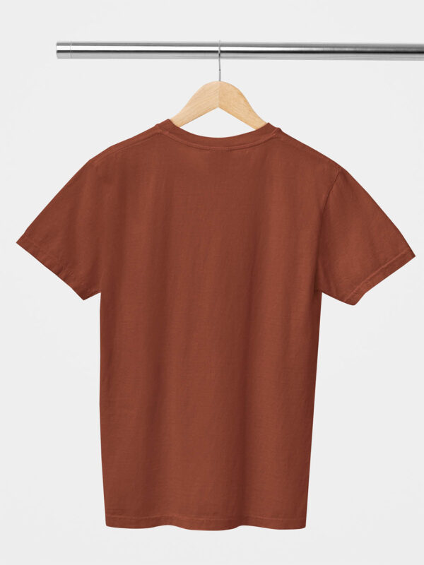 Brick Red Green Classic Plain Round Neck T-Shirt for Unisex - Image 2