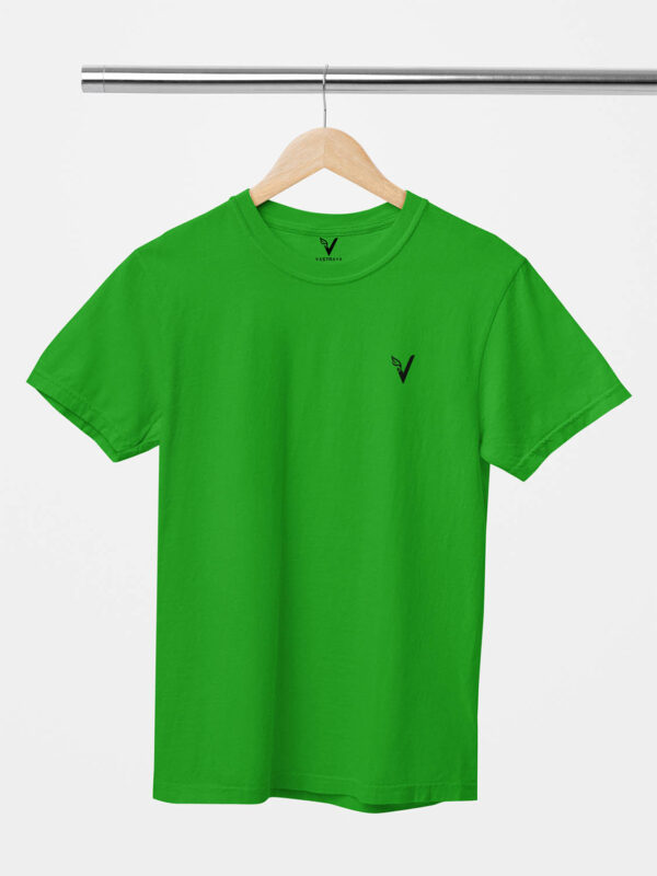 Flag Green Classic Plain Round Neck T-Shirt for Unisex
