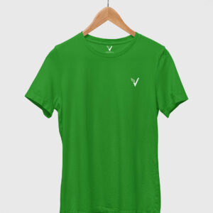 Flag Green Classic Plain Round Neck T-Shirt for Women