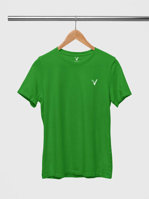 Flag Green Classic Plain Round Neck T-Shirt for Women