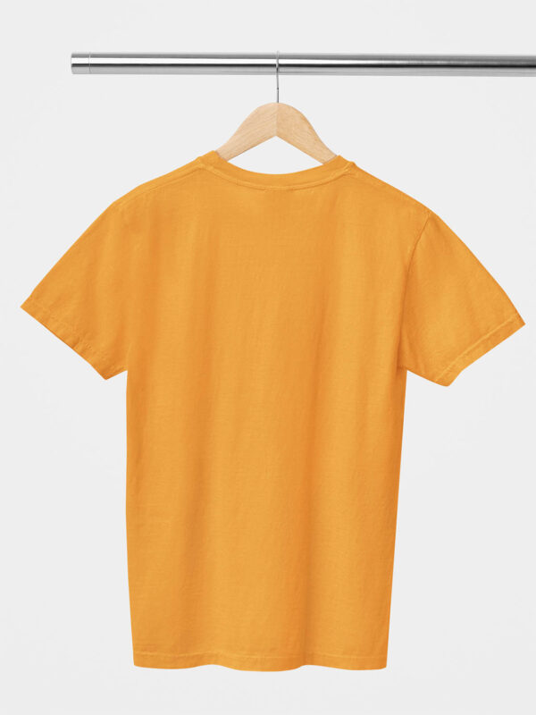 Golden Yellow Classic Plain Round Neck T-Shirt for Unisex - Image 2