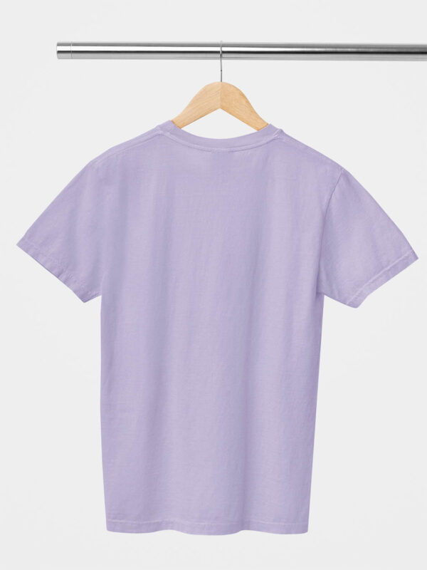 Lavender Classic Plain Round Neck T-Shirt for Unisex - Image 2