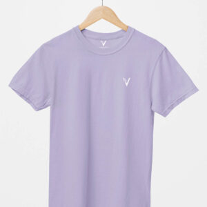 Lavender Classic Plain Round Neck T-Shirt for Unisex