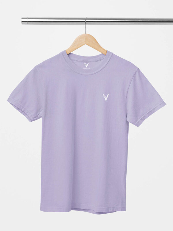 Lavender Classic Plain Round Neck T-Shirt for Unisex