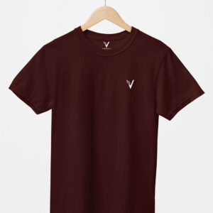 Maroon Classic Plain Round Neck T-Shirt for Unisex