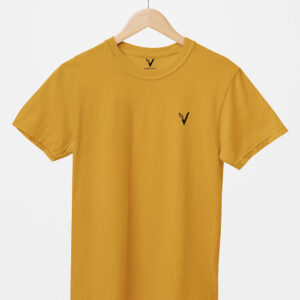 Mustard Yellow Classic Plain Round Neck T-Shirt for Unisex