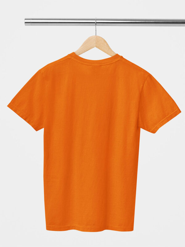 Orange Classic Plain Round Neck T-Shirt for Unisex - Image 2