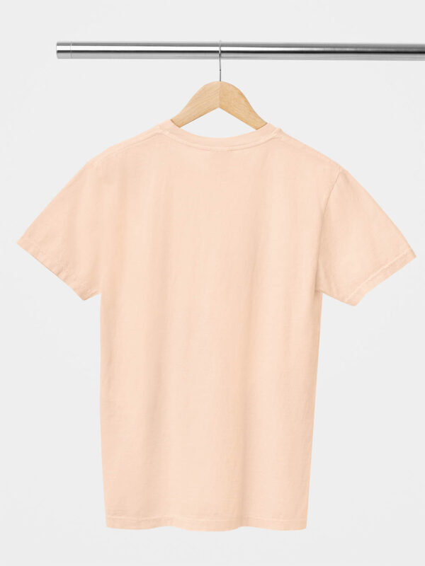 Peach Classic Plain Round Neck T-Shirt for Unisex - Image 2