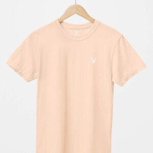 Peach Classic Plain Round Neck T-Shirt for Unisex
