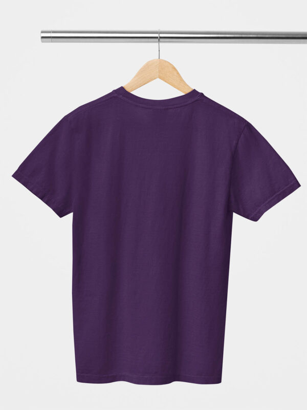 Purple Classic Plain Round Neck T-Shirt for Unisex - Image 2