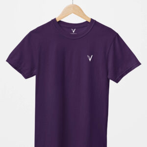 Purple Classic Plain Round Neck T-Shirt for Unisex