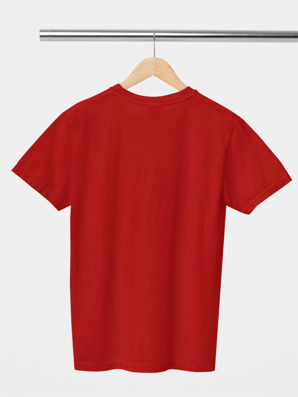 Red Classic Plain Round Neck T-Shirt for Unisex - Image 2