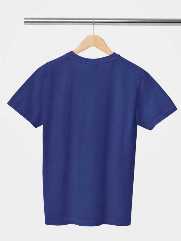 Royal Blue Classic Plain Round Neck T-Shirt for Unisex - Image 2