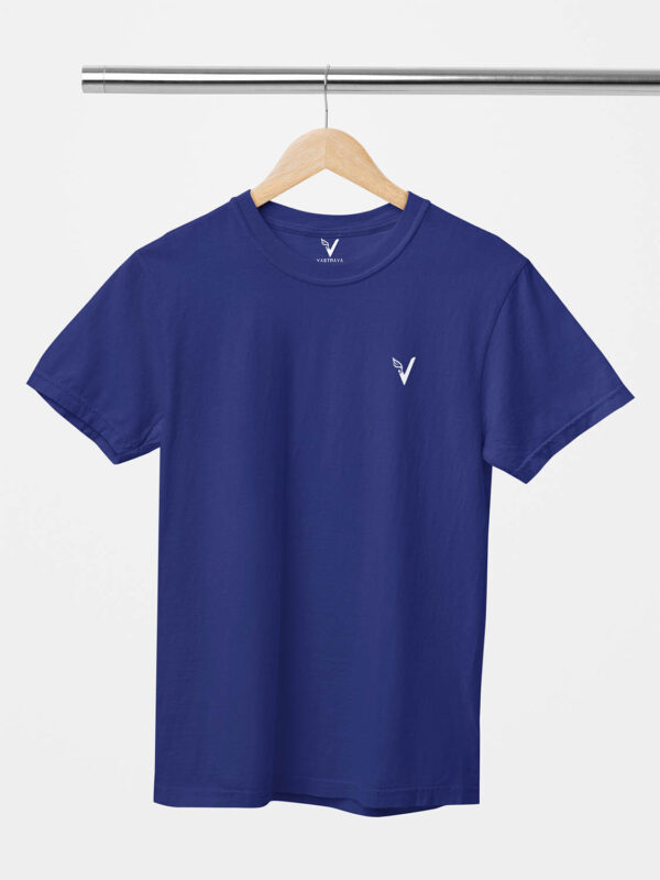 Royal Blue Classic Plain Round Neck T-Shirt for Unisex