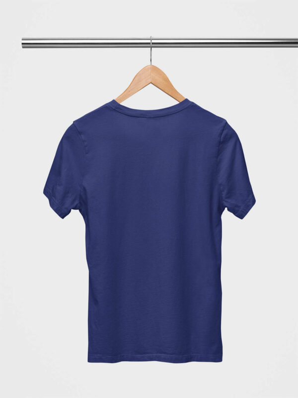 Royal Blue Classic Plain Round Neck T-Shirt for Women - Image 2