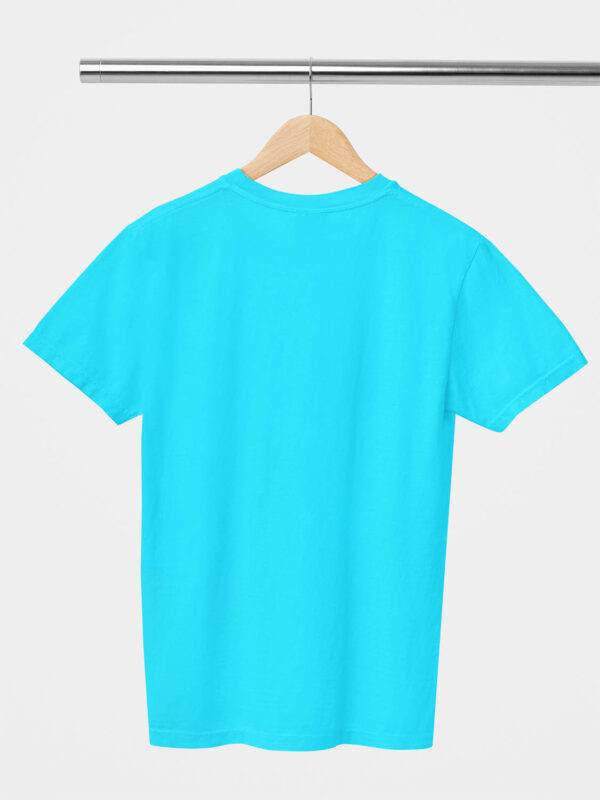 Sky Blue Classic Plain Round Neck T-Shirt for Unisex - Image 2