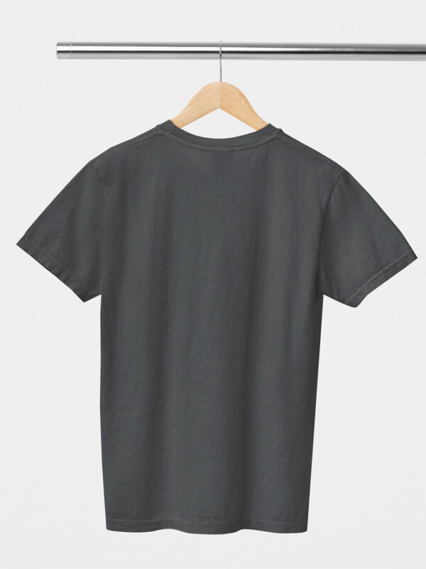 Steel Grey Classic Plain Round Neck T-Shirt for Unisex - Image 2